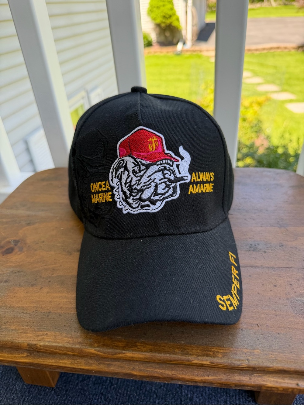 August Sportswear Once A Marine Always A Marine Adjustable Black Baseball Hat
